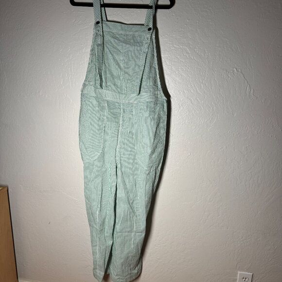 Free‎ People In Town Green Combo Striped Overall Size M NEW WITH TAG - Picture 2 of 7